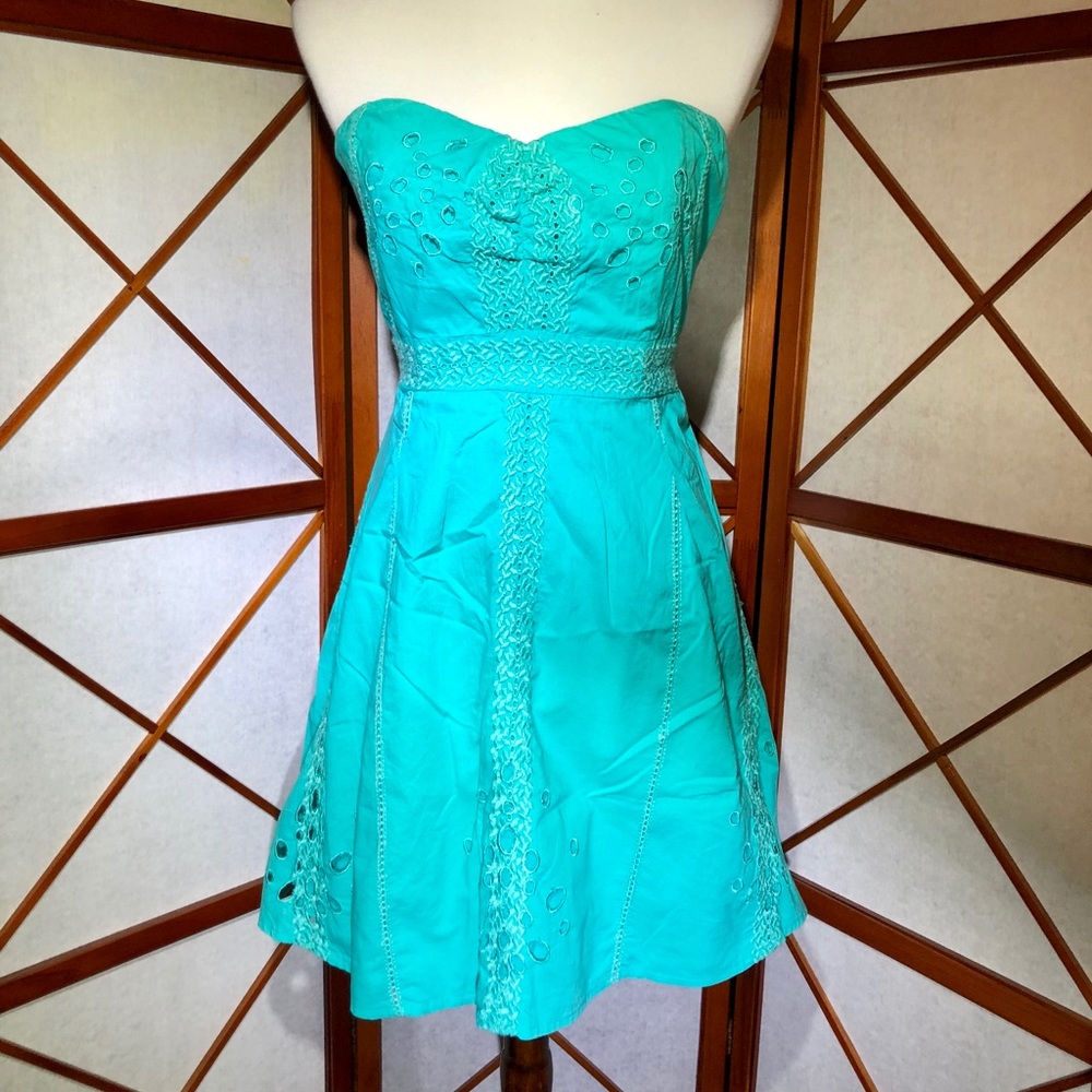 Strapless eyelet dress